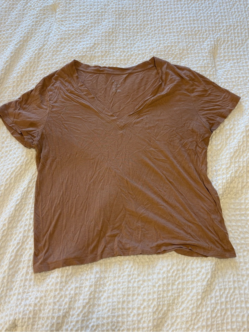 a new day Rust-Brown V-Neck Short Sleeve Tee